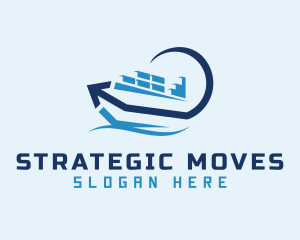 Container Ship Arrow logo design