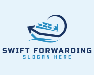 Container Ship Arrow logo design