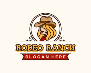 Cowgirl Texas Ranch logo design