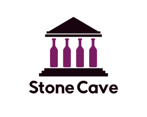 Cave - Legal Wine Bottle Building logo design