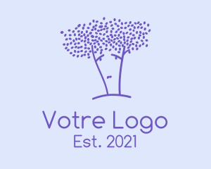 Depression - Sad Purple Tree logo design