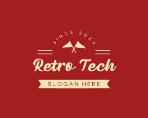 Retro Flag Banner logo design