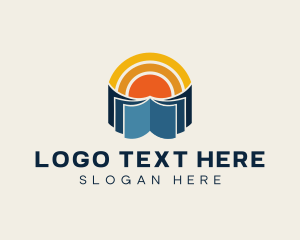 Elearning - Sunset Book Learning logo design