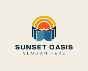 Sunset Book Learning logo design