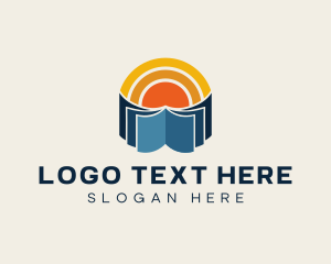 Book - Sunset Book Learning logo design