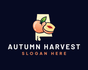 Peach Fruit Alabama logo design