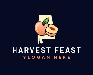 Peach Fruit Alabama logo design