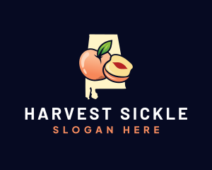 Peach Fruit Alabama logo design