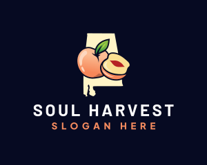 Peach Fruit Alabama logo design