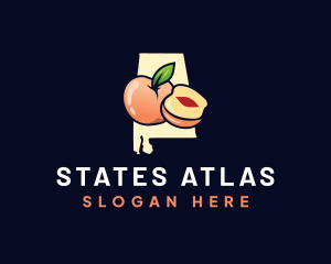 Peach Fruit Alabama logo design