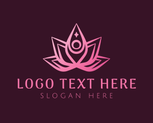 Business - Gradient Yoga Lotus Crown logo design