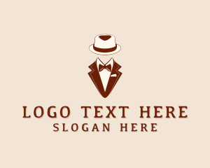 Suit - Stylish Gentleman Tuxedo logo design