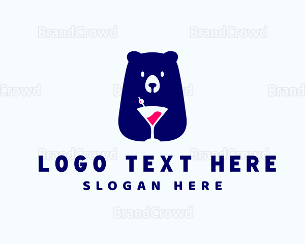 Bear Cocktail Bar Drink Logo