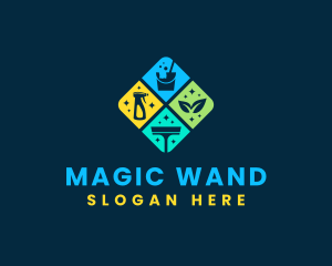 Wand - Housekeeping Chore Cleaning logo design