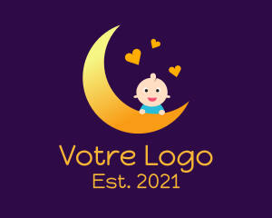 Pediatrician - Moon Baby Hearts logo design