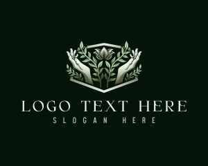 Lotus - Organic Beauty Hand logo design