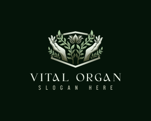 Organic Beauty Hand logo design