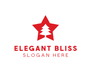 Christmas - Red Tree Star logo design