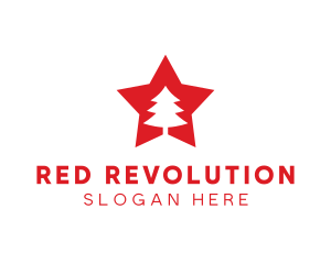 Red Tree Star logo design