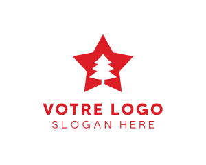 Winter - Red Tree Star logo design