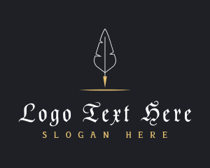 Tattoo Studio - Simple Feather Pen logo design