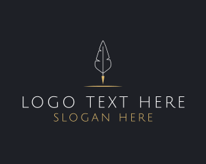 Fountain Pen - Simple Feather Pen logo design