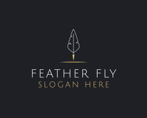 Simple Feather Pen logo design