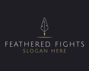 Simple Feather Pen logo design