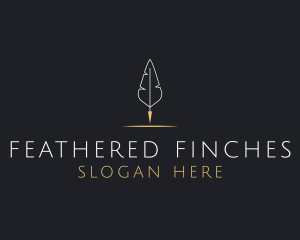 Simple Feather Pen logo design