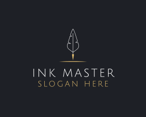 Simple Feather Pen logo design