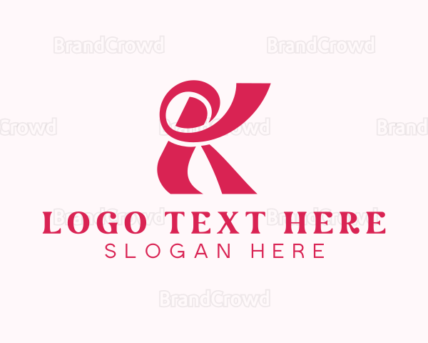 Fashion Stylist Ribbon Letter K Logo