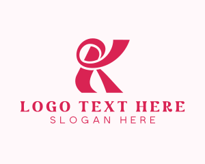 Seamstress - Fashion Stylist Ribbon Letter K logo design