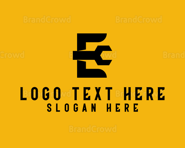 Colorful Wrench Letter E Logo