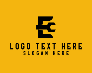 Preschool - Colorful Wrench Letter E logo design