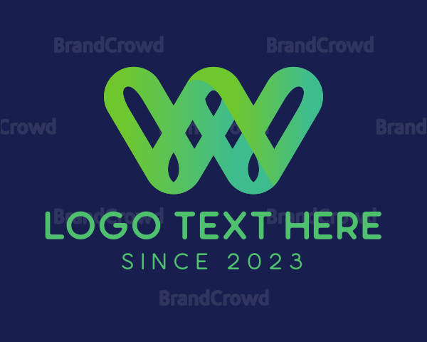 Loop Pattern Letter W Business Logo