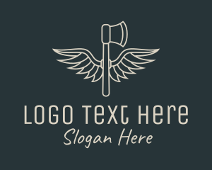 Winged Axe Weapon logo design