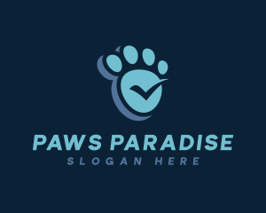 Check Mark Paw Print logo design