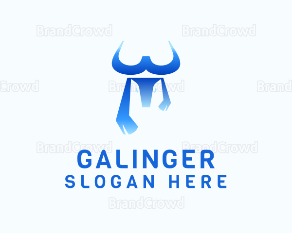 Blue Bull Letter W Logo