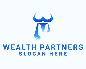 Blue Bull Letter W logo design