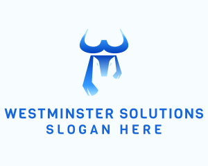 Blue Bull Letter W logo design