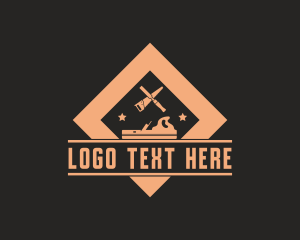 Wood Work - Carpentry Tools Woodworking logo design