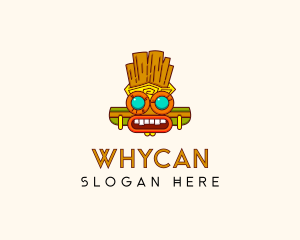 Ancient-tribe - Ancient Mayan Mask logo design