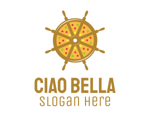 Ship Wheel Pizza logo design