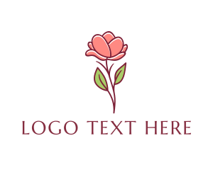 Stem - Botanical Florist Rosebud logo design