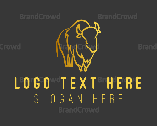 Gold Bison Horns Logo