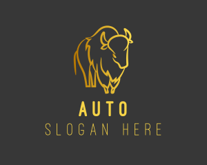 Gold Bison Horns Logo
