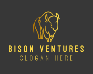 Gold Bison Horns logo design