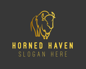 Gold Bison Horns logo design