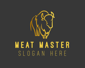 Gold Bison Horns logo design