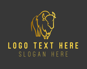 Gold Bison Horns Logo